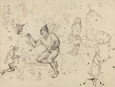Figurstudier av Adolph Tidemand
