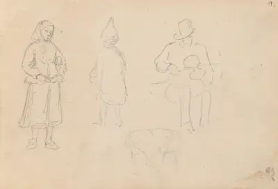 Figurstudier av Adolph Tidemand