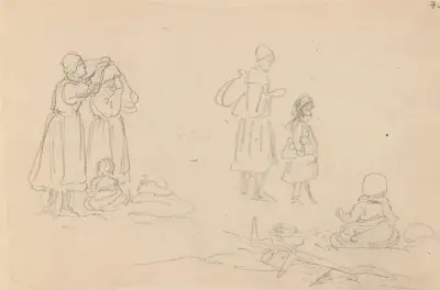Figurstudier av Adolph Tidemand