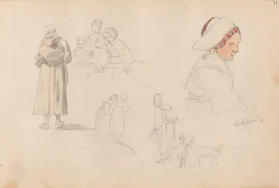 Figurstudier, Leksand av Adolph Tidemand