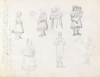 Figurstudier av Adolph Tidemand