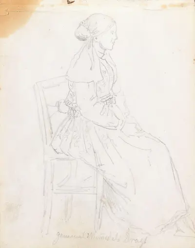 Gammel drakt, Numedal av Adolph Tidemand