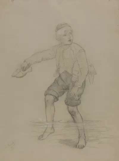 Gutt som vasser av Adolph Tidemand