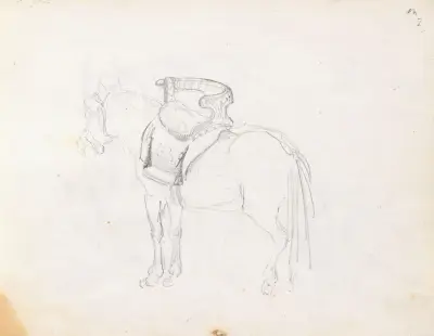 Hest med tverrsal av Adolph Tidemand