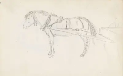 Horse and cart av Adolph Tidemand