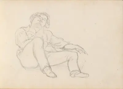 Hvilende mannsfigur av Adolph Tidemand