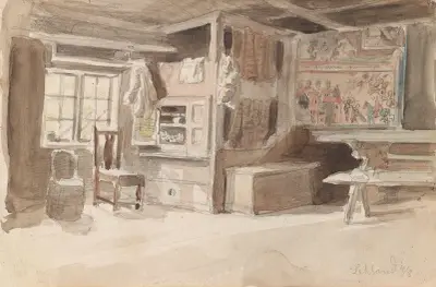 Interiør, Leksand av Adolph Tidemand