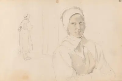 Kvinnefigur; kvinneportrett av Adolph Tidemand