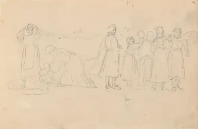 Kvinner på stranden av Adolph Tidemand