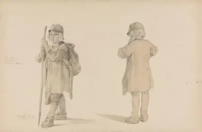 Liten gutt, Rætvik av Adolph Tidemand