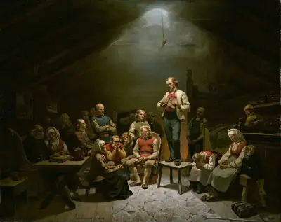 Low Church Devotion av Adolph Tidemand
