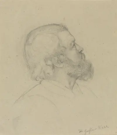 Male head von Adolph Tidemand