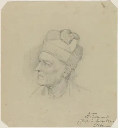 Male head av Adolph Tidemand