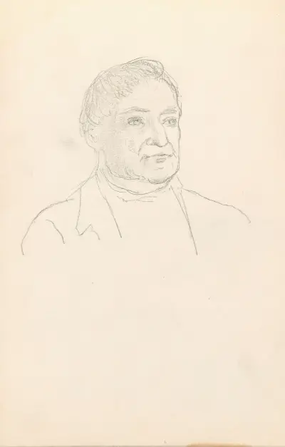 Male portrait (Probably 1859 or 1860) av Adolph Tidemand