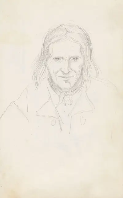 Male portrait av Adolph Tidemand