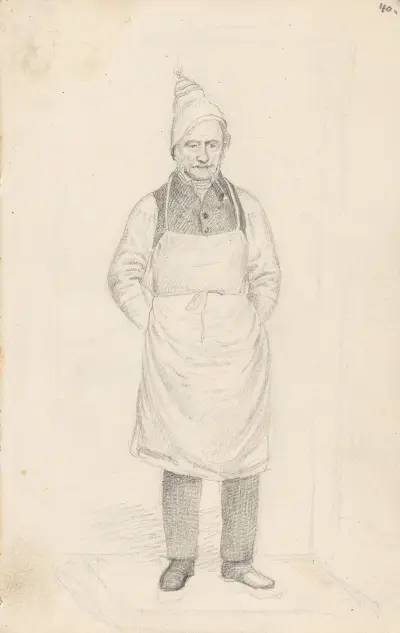 Mann med forkle av Adolph Tidemand