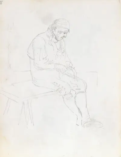 Mann, der nagelt von Adolph Tidemand