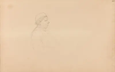 Mannsfigur i profil av Adolph Tidemand