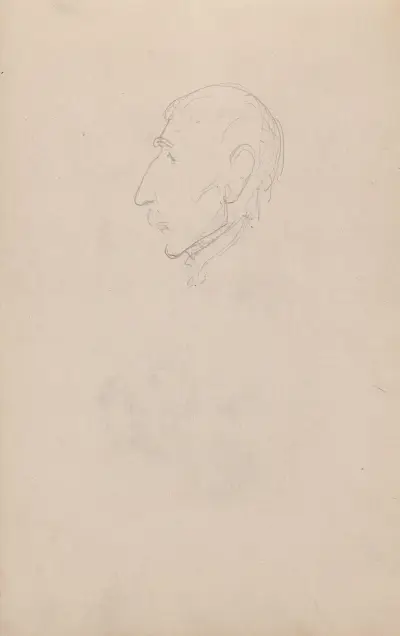 Mannshode i profil av Adolph Tidemand