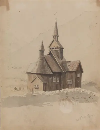 Nes kirke av Adolph Tidemand