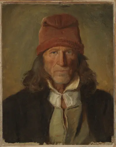 Portrait of a Farmer from Vossevangen av Adolph Tidemand