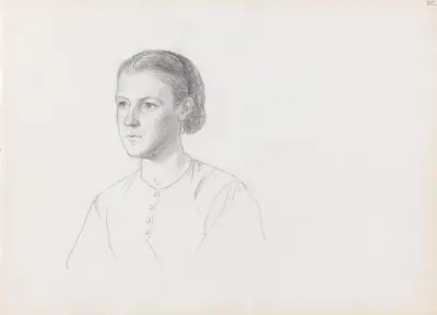 Portrait of a woman av Adolph Tidemand