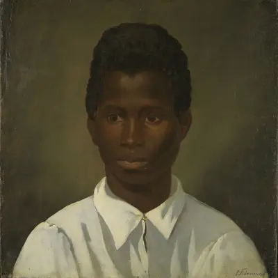 Portrait of a young man av Adolph Tidemand