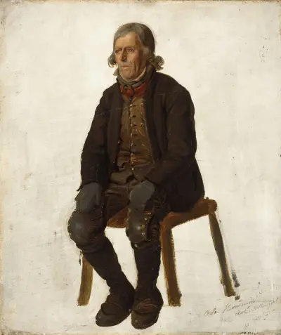 Portrait of Asle Hermandsøn from Hallingdal, Adolph Tidemand