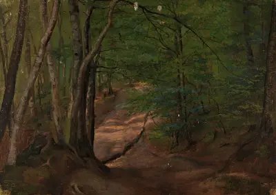 Road in the Forest av Adolph Tidemand