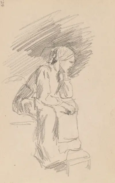Sittende kvinne av Adolph Tidemand