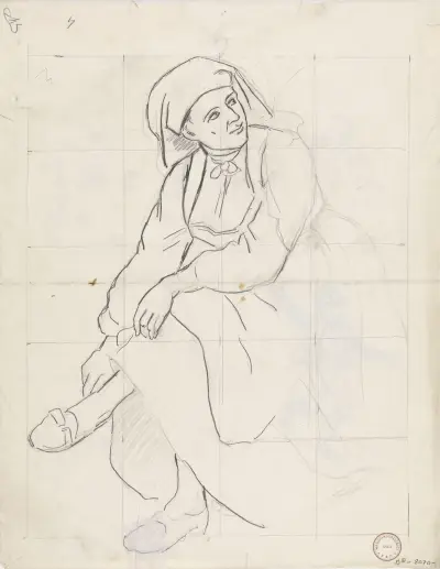Sittende kvinne av Adolph Tidemand