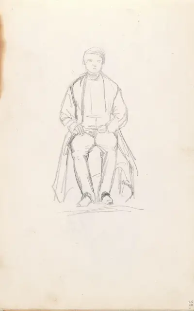 Sittende mann av Adolph Tidemand