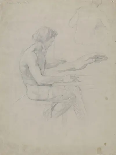 Sittende mann av Adolph Tidemand