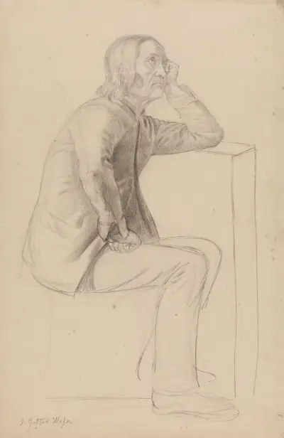 Sittande man av Adolph Tidemand