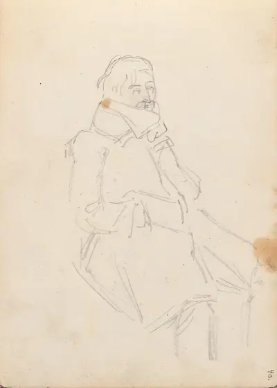 Sitting man av Adolph Tidemand