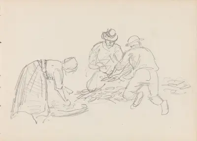Sløying av fisk av Adolph Tidemand