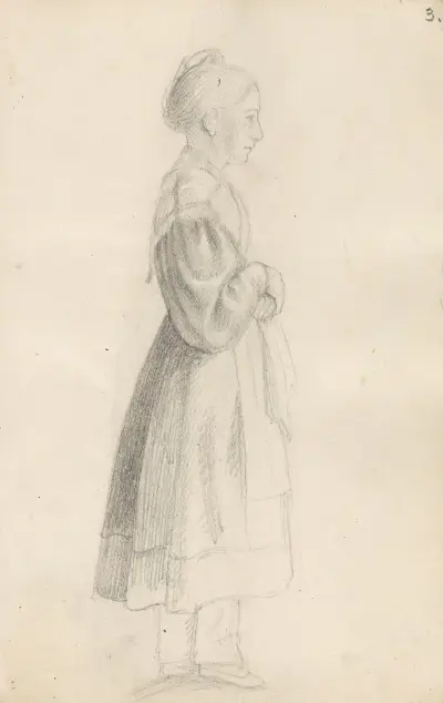 Stående kvinnefigur av Adolph Tidemand