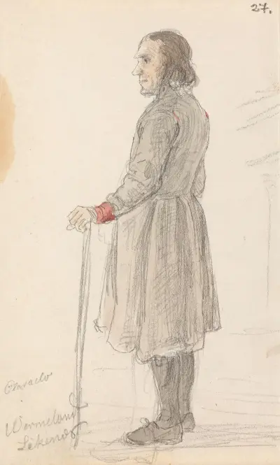 Stående mannsfigur, Likenäs av Adolph Tidemand