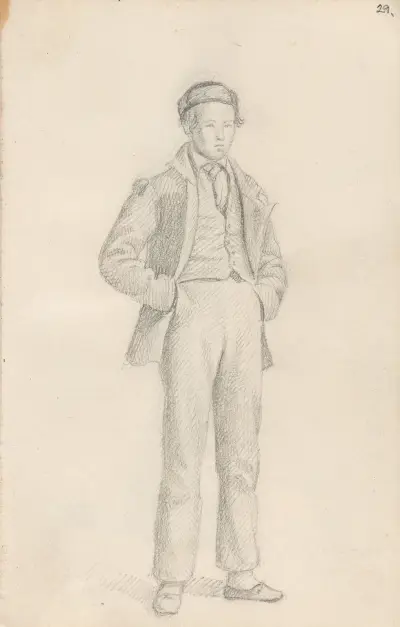 Stående ung mann av Adolph Tidemand
