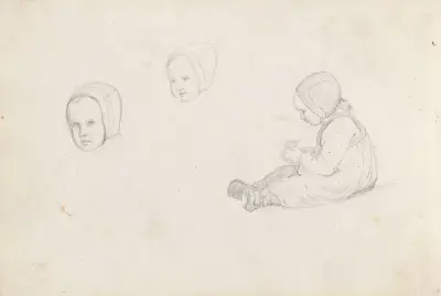 Studier av et jentebarn av Adolph Tidemand