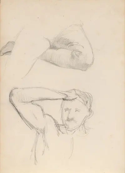 Studies of male figure (Probably 1838) av Adolph Tidemand