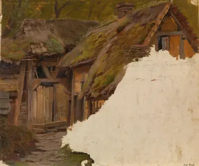 Study of an old Farm av Adolph Tidemand