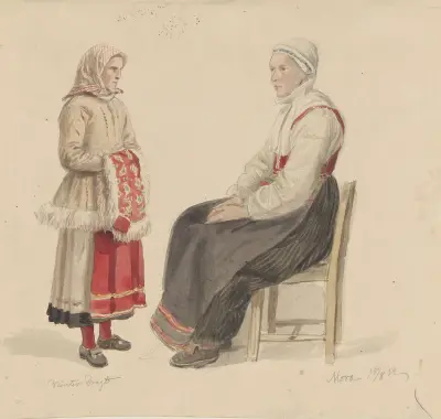 Vinterdrakt, Mora av Adolph Tidemand