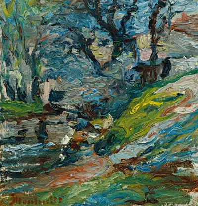 Au Bord De La Rivière, Marseilles av Adolphe Monticelli