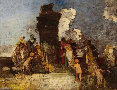 Fête Champetre ‘La Fontaine de Jouvence’ av Adolphe Monticelli