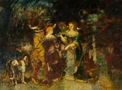 In the Park av Adolphe Monticelli
