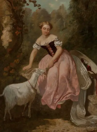 La fillette à la chèvre av Adolphe Monticelli