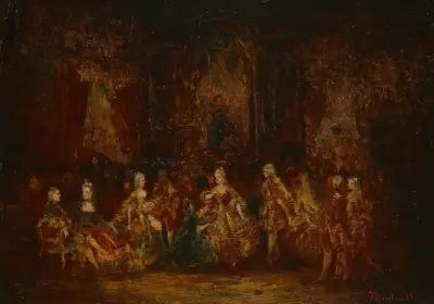 Persons in Louis XV Costumes av Adolphe Monticelli