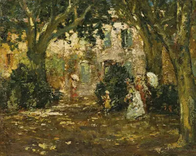 Women In A Garden av Adolphe Monticelli