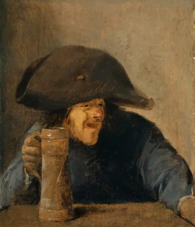 Peasant with Bicorne and Tankard av Adriaen Brouwer